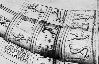 Ring 5-7. Efter Ole Worm: De Aureo Cornu, 1641. Petersborg-hornet