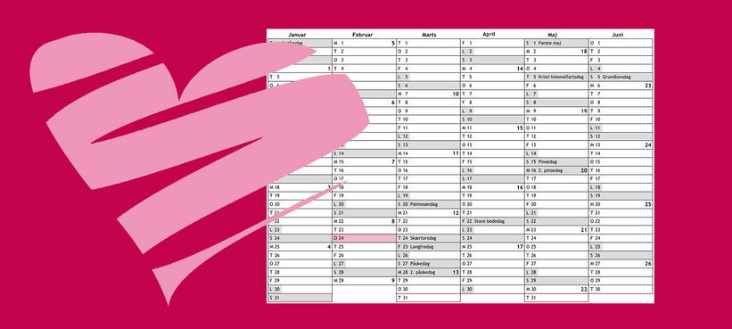 Skuddagen er den 24 februar i skudår Kalender, som viser 24 februar